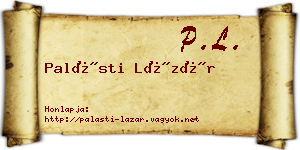 Palásti Lázár névjegykártya
